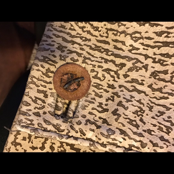 J.PERCY for MARVIN RICHARDS CHEETAH PRINT LEATHER  JACKET W/WOLF FUR COLLAR/SZ L - Picture 11 of 14